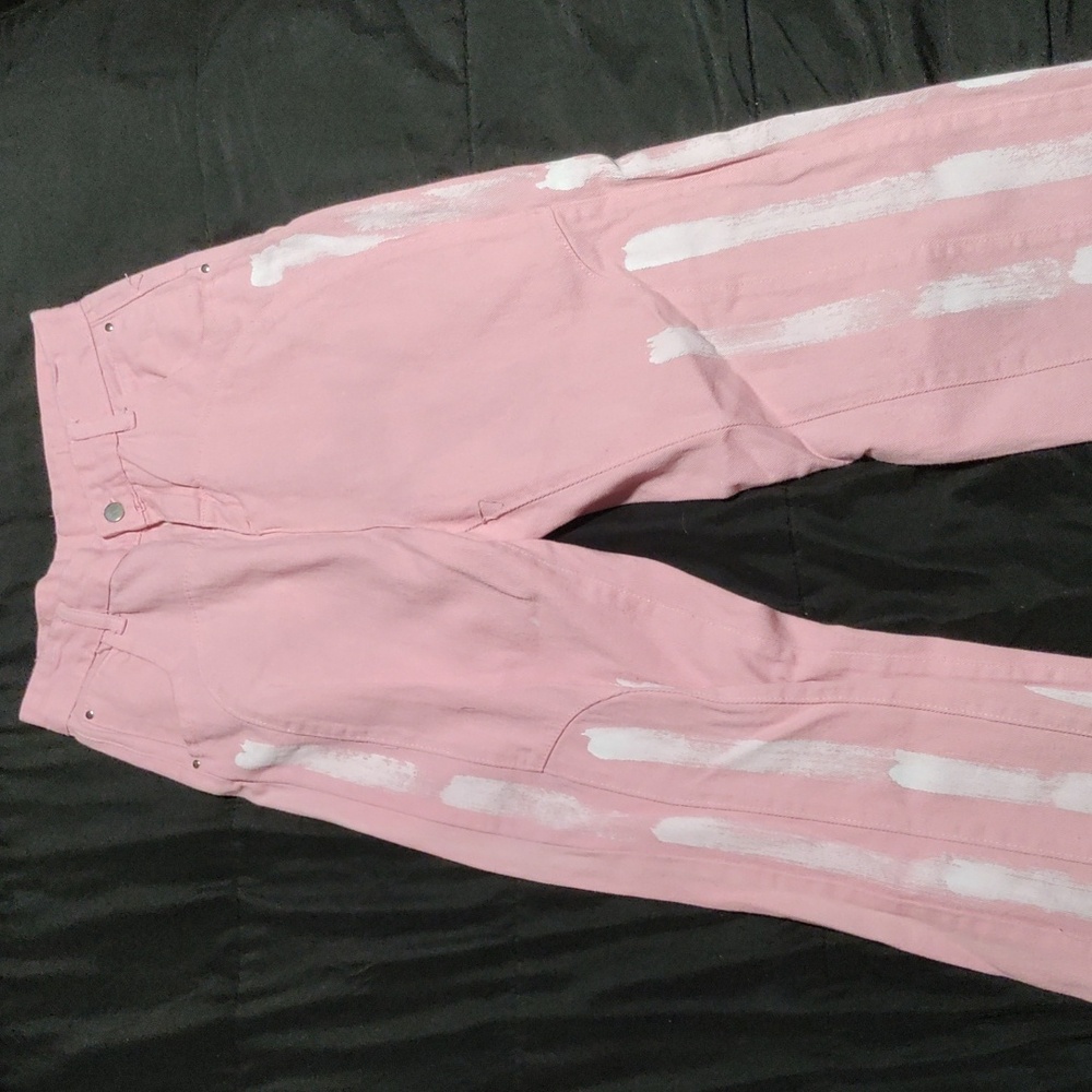 Pink Jean w/ White Stripes